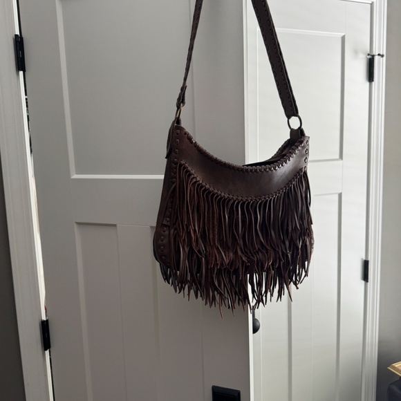 Brown fringe leather purse - Picture 3 of 6
